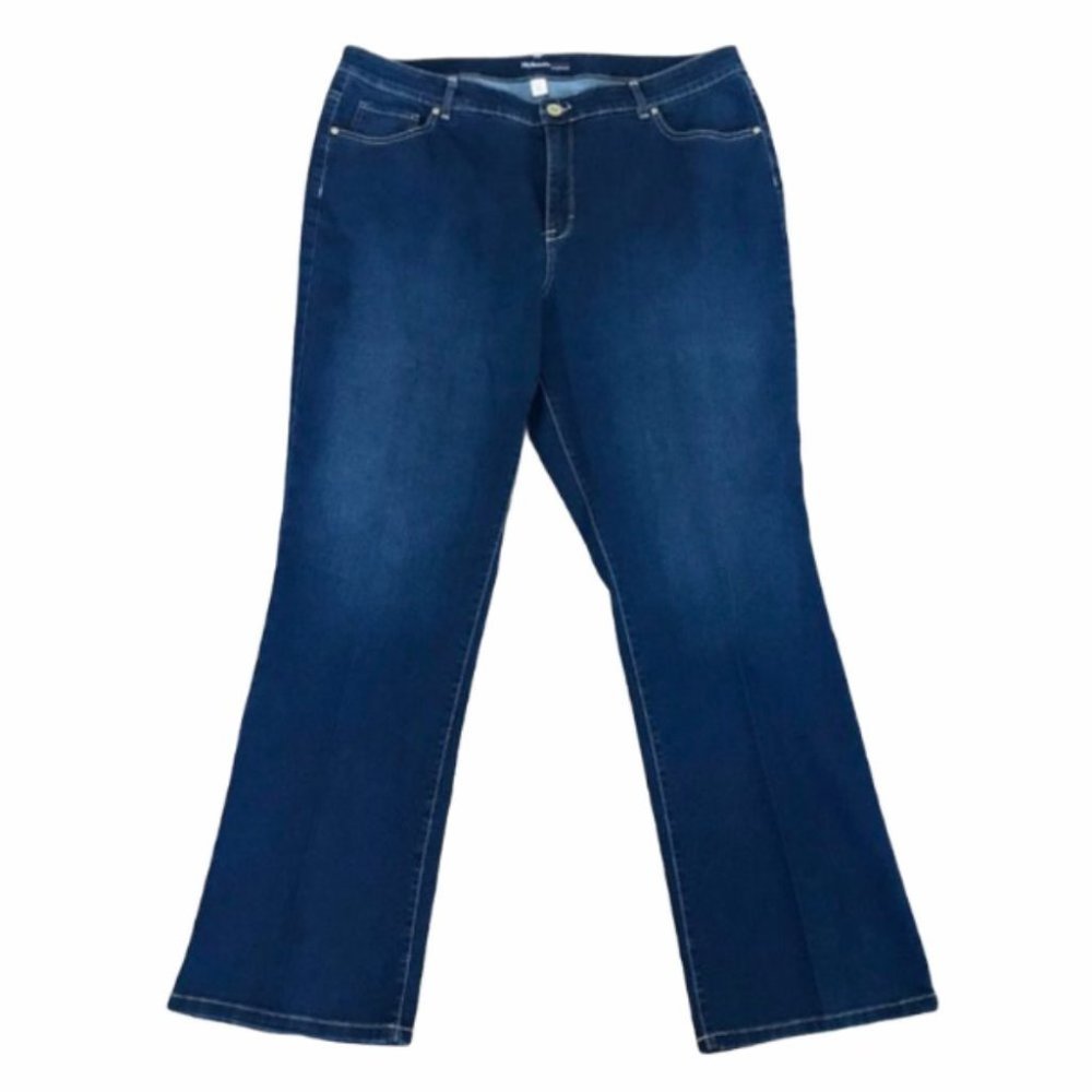 Style & Co Straight Leg Curvy Solid Blue Size 22w